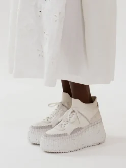 Baskets-Chloé Baskets Compensees Nama Blanc