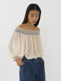 Vêtements-Chloé Blouse Epaules Nues Antique White