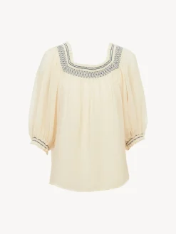 Vêtements-Chloé Blouse Epaules Nues Antique White