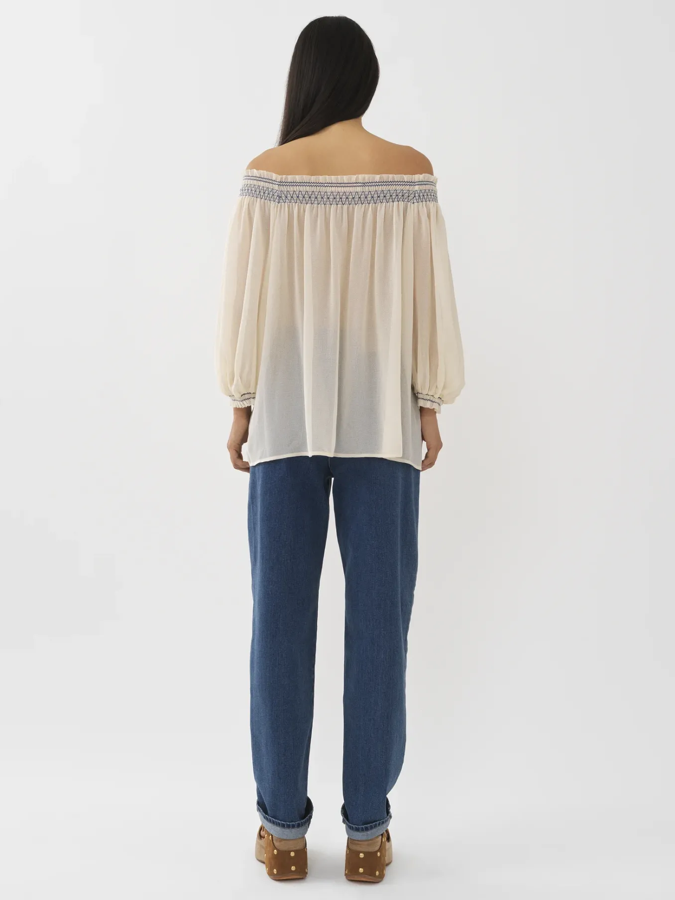 Vêtements-Chloé Blouse Epaules Nues Antique White