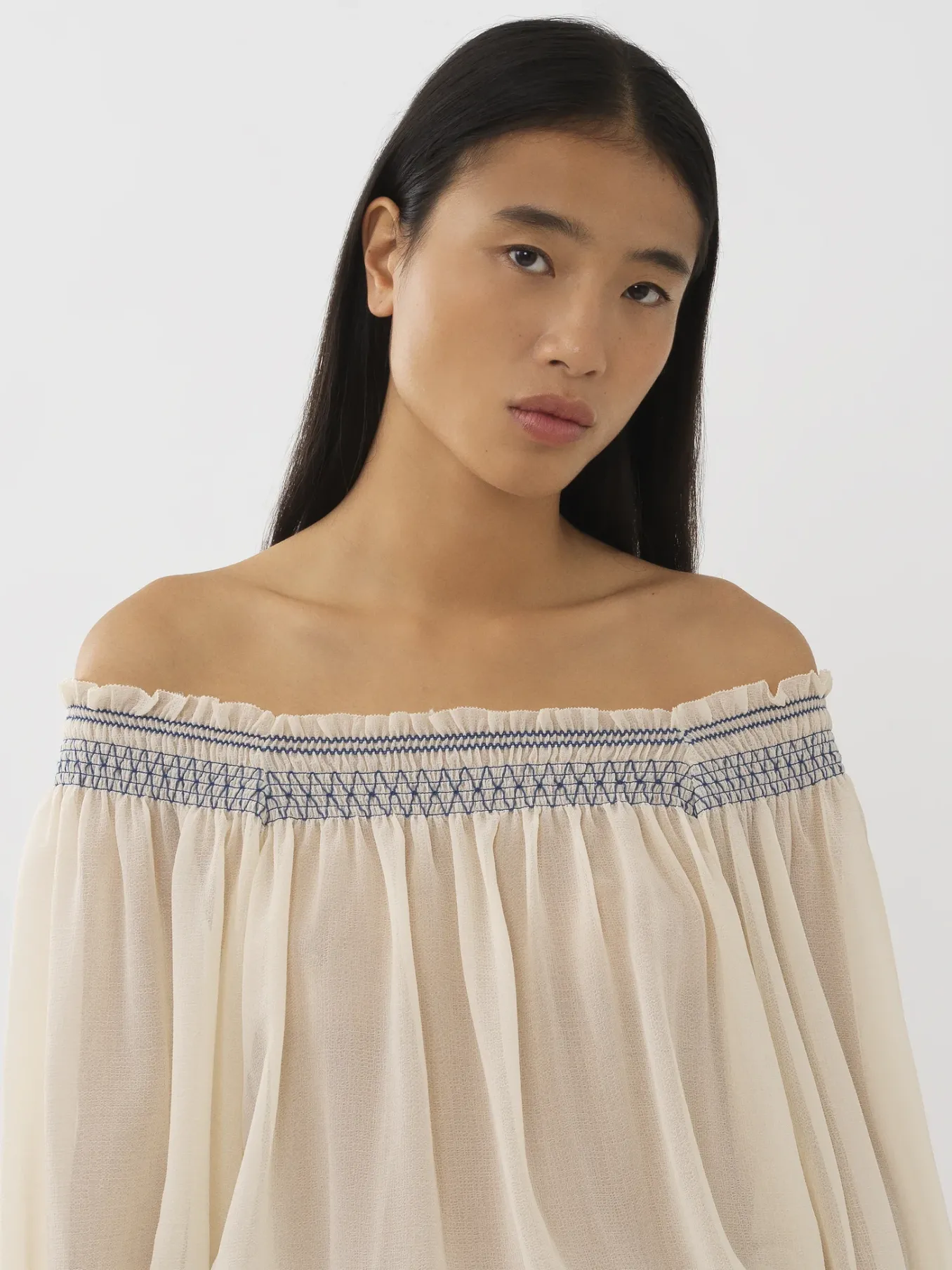 Vêtements-Chloé Blouse Epaules Nues Antique White