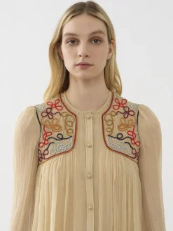 Tops Et Blouses-Chloé Blouse Froncee Secret Brown