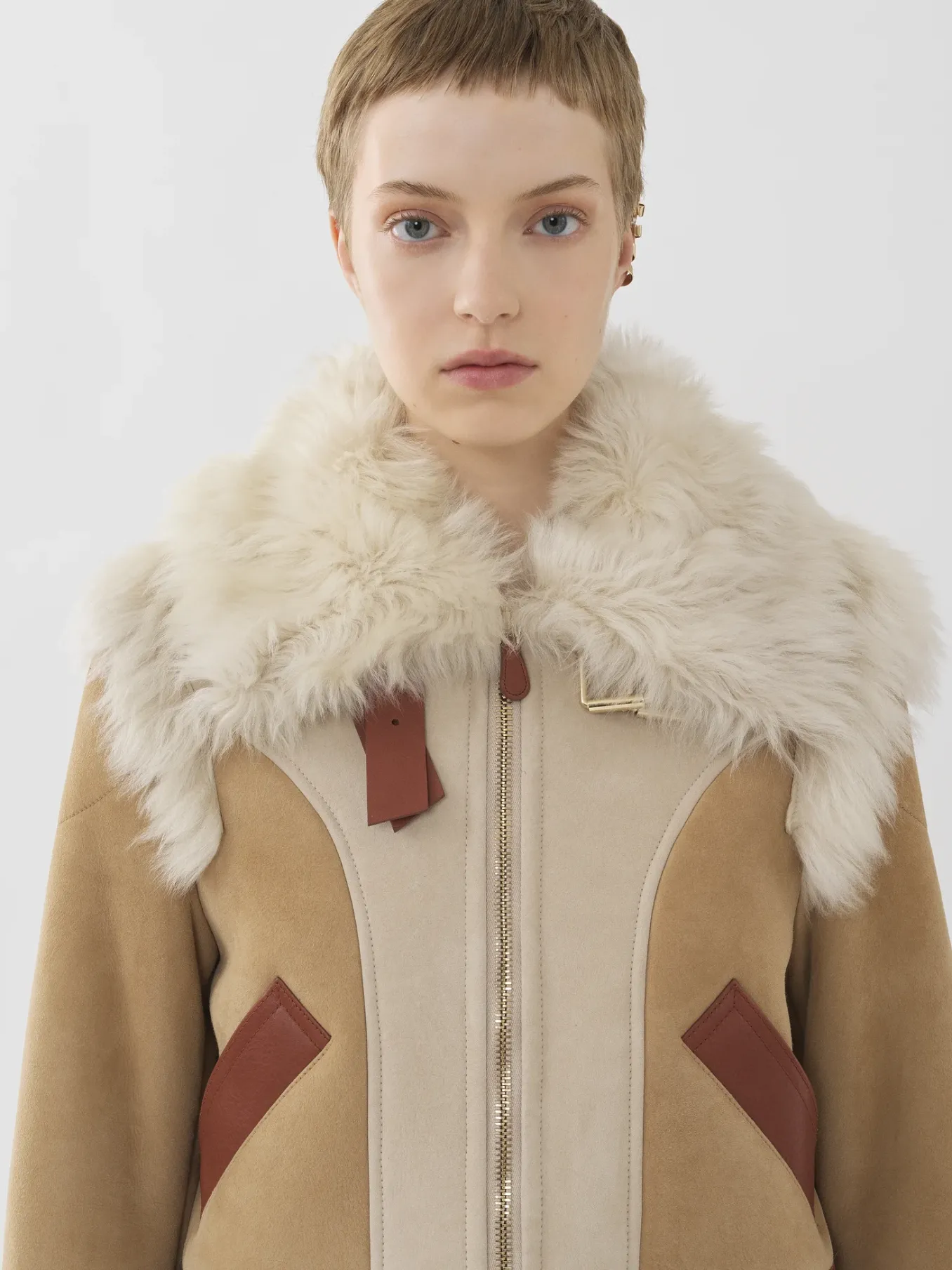 Vestes-Chloé Blouson Aviateur Soft Tan