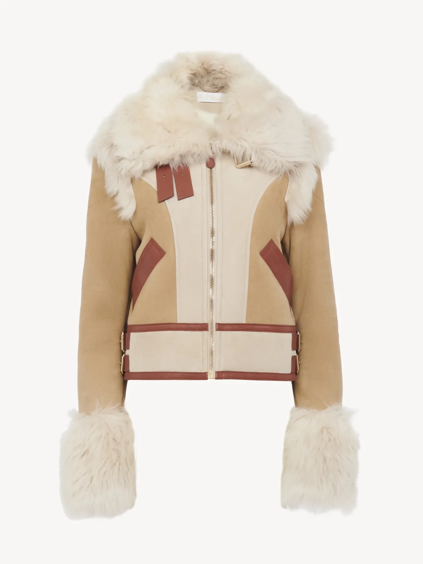 Vestes-Chloé Blouson Aviateur Soft Tan