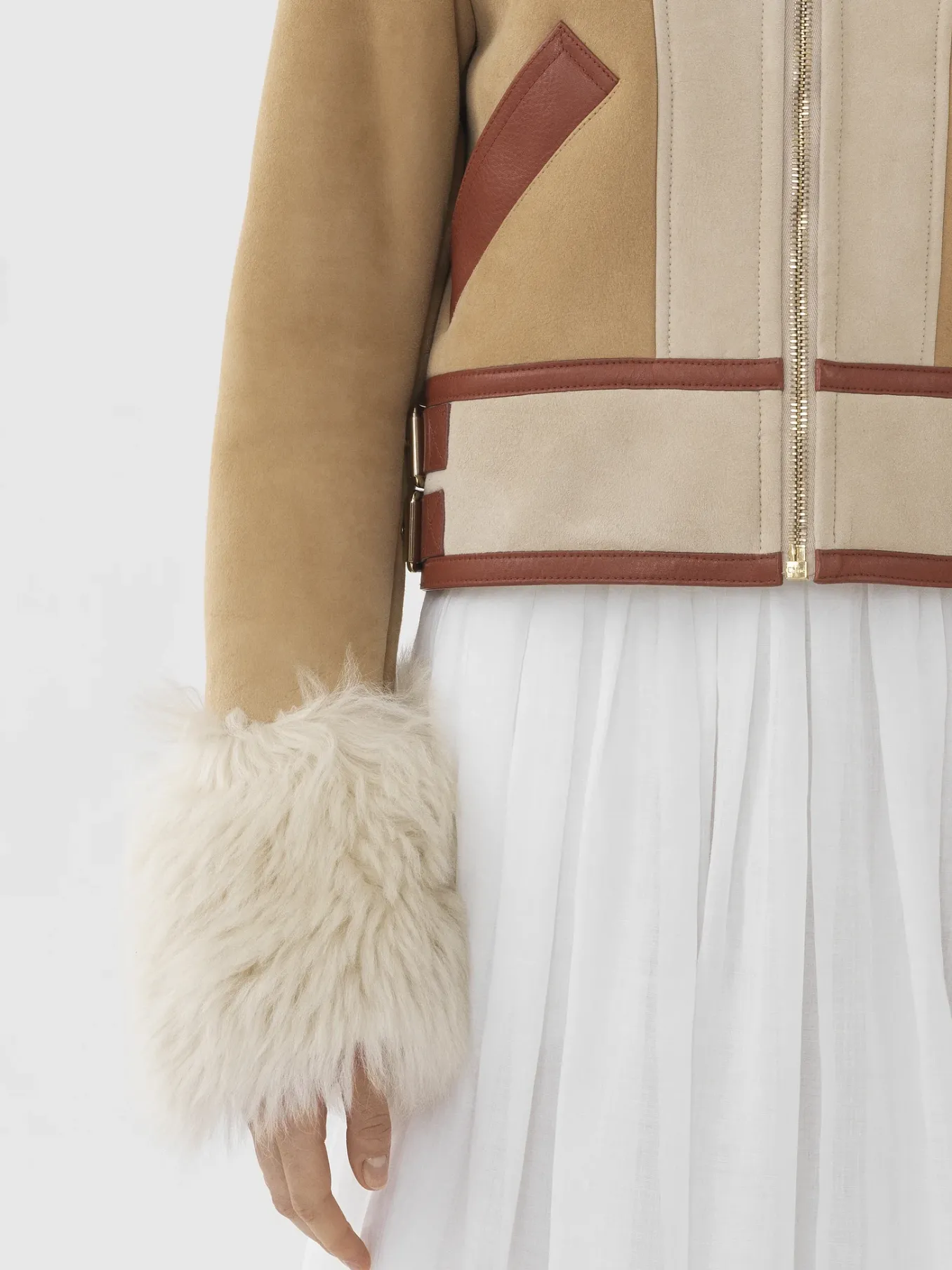Vestes-Chloé Blouson Aviateur Soft Tan
