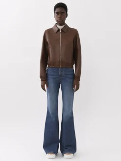 Vestes-Chloé Blouson Court Dark Chesnut