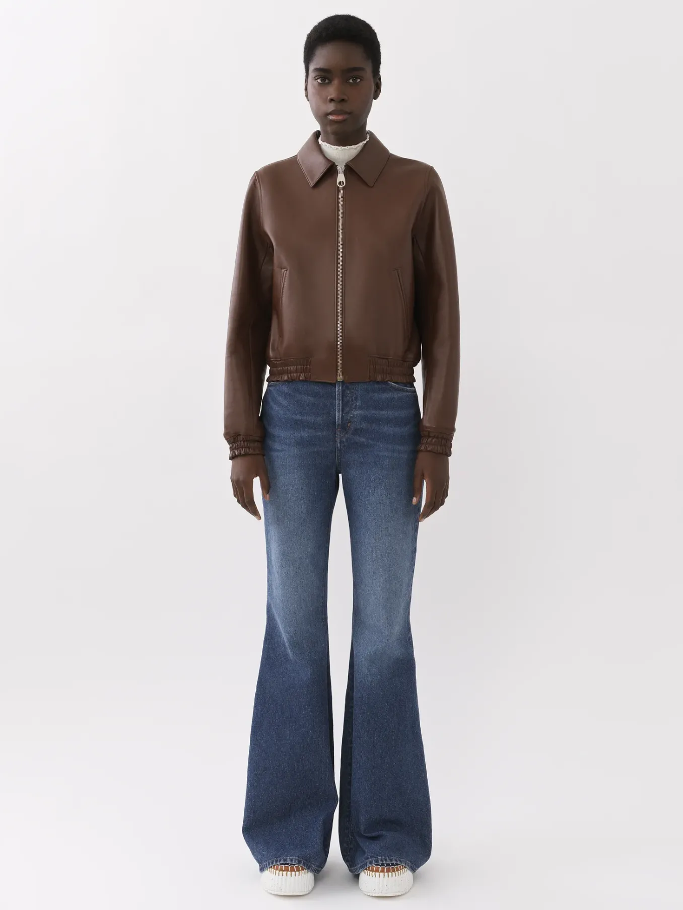 Vestes-Chloé Blouson Court Dark Chesnut