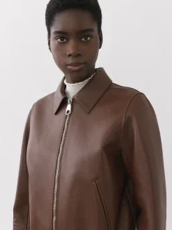 Vestes-Chloé Blouson Court Dark Chesnut