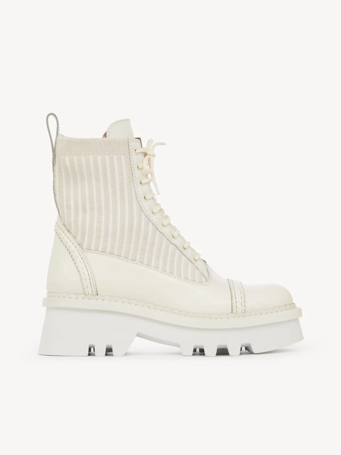 Bottes Et Bottines-Chloé Bottines A Lacets Owena Cloudy White