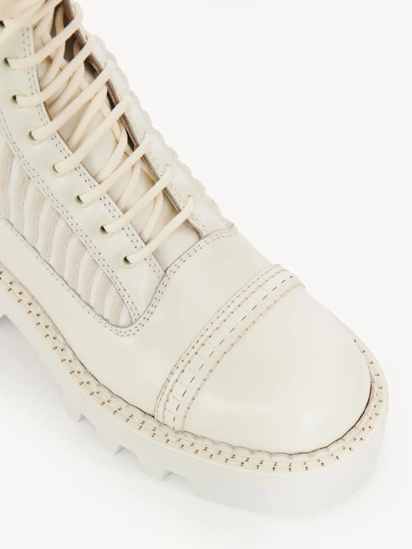 Bottes Et Bottines-Chloé Bottines A Lacets Owena Cloudy White