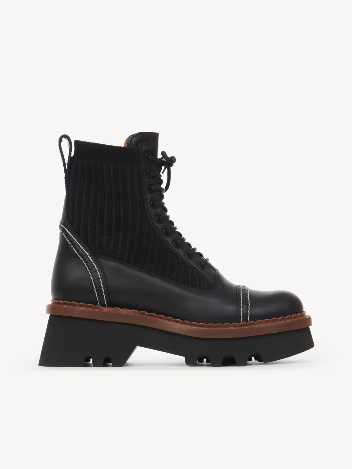 Bottes Et Bottines-Chloé Bottines A Lacets Owena Noir