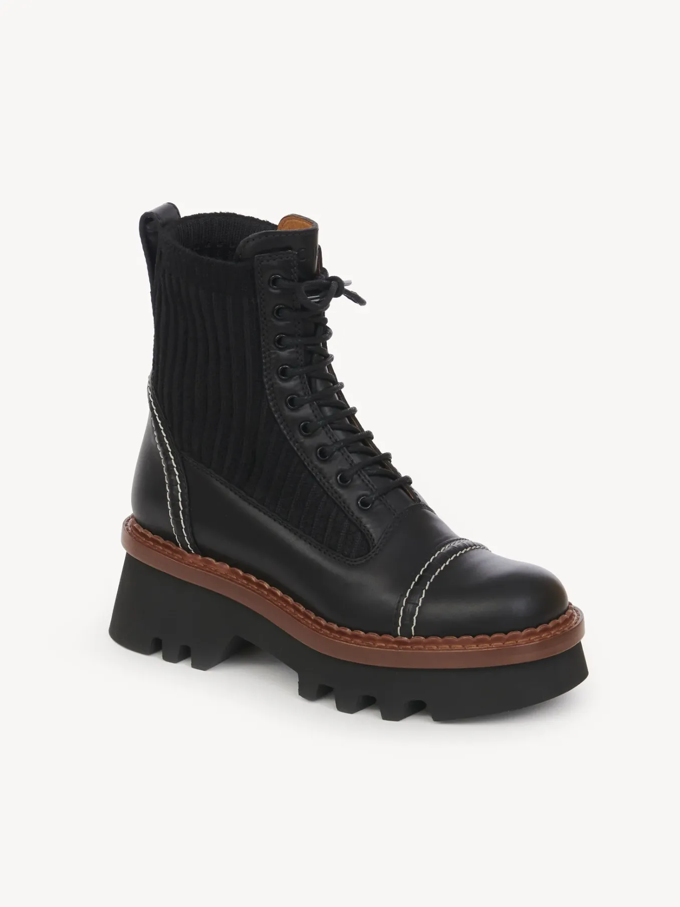 Bottes Et Bottines-Chloé Bottines A Lacets Owena Noir