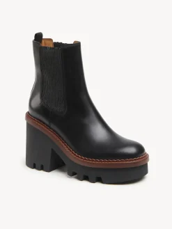 Bottes Et Bottines-Chloé Bottines Chelsea A Talon Owena Noir