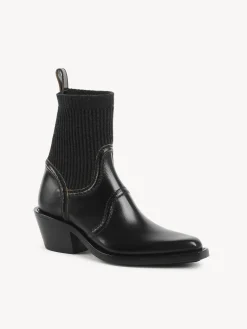 Bottes Et Bottines-Chloé Bottines Texanes Effet Chaussette Nellie Noir