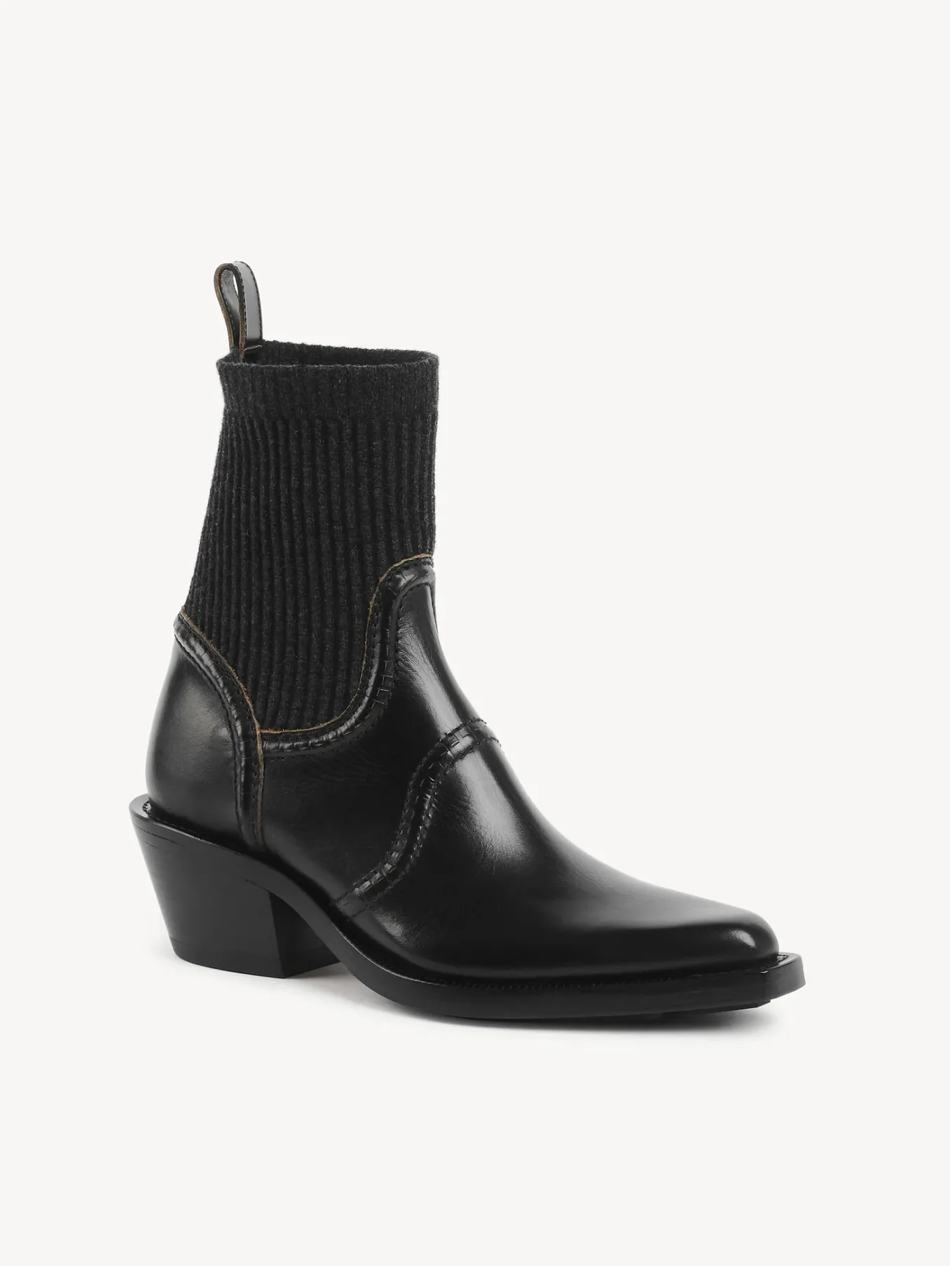 Bottes Et Bottines-Chloé Bottines Texanes Effet Chaussette Nellie Noir