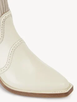 Bottes Et Bottines-Chloé Bottines Texanes Effet Chaussette Nellie Eggshell