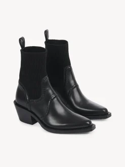Bottes Et Bottines-Chloé Bottines Texanes Effet Chaussette Nellie Noir