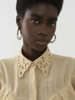 Bijoux-Chloé Boucles D'Oreilles Creoles Maura Blanc