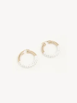 Bijoux-Chloé Boucles D'Oreilles Creoles Maura Blanc