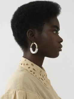 Bijoux-Chloé Boucles D'Oreilles Creoles Maura Blanc