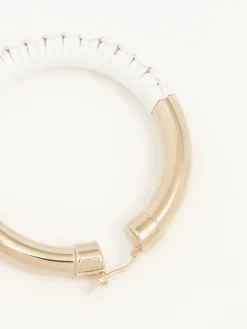 Bijoux-Chloé Boucles D'Oreilles Creoles Larges Maura Blanc