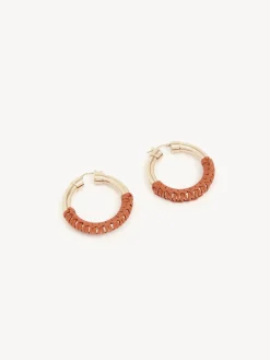 Bijoux-Chloé Boucles D'Oreilles Creoles Maura Henna Orange