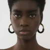 Bijoux-Chloé Boucles D'Oreilles Creoles Maura Noir