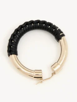 Bijoux-Chloé Boucles D'Oreilles Creoles Maura Noir