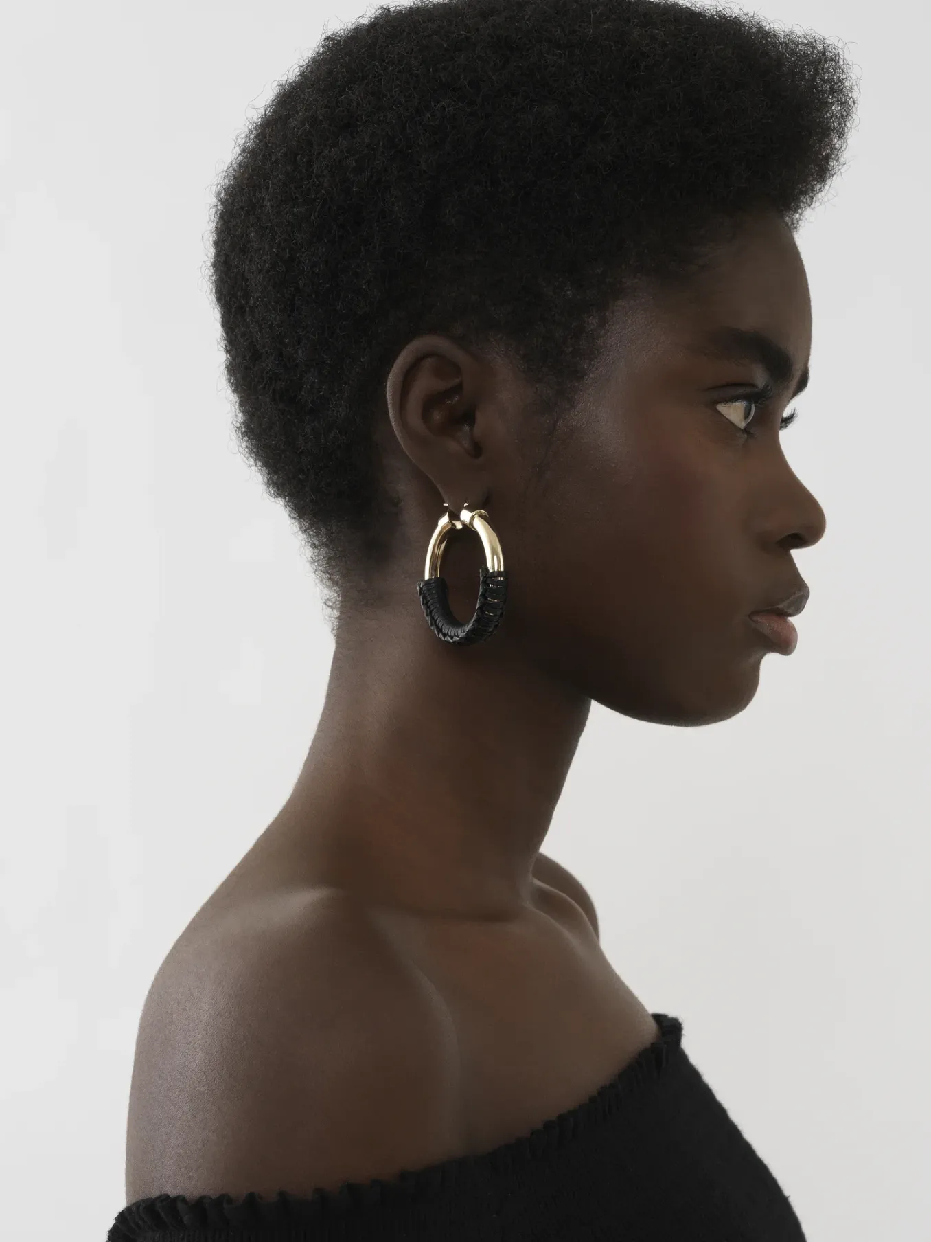 Bijoux-Chloé Boucles D'Oreilles Creoles Maura Noir