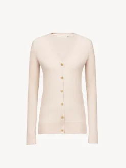 Maille-Chloé Cardigan Col V Pansy Pink