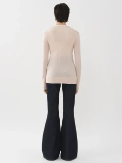 Maille-Chloé Cardigan Col V Pansy Pink