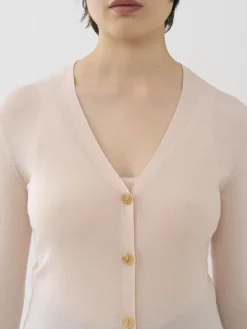 Maille-Chloé Cardigan Col V Pansy Pink