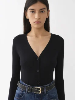 Maille-Chloé Cardigan Col V Royal Navy