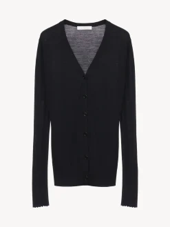 Maille-Chloé Cardigan Col V Royal Navy