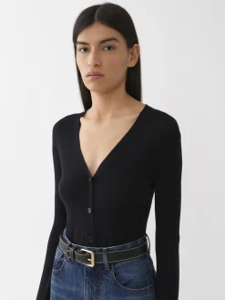 Maille-Chloé Cardigan Col V Royal Navy