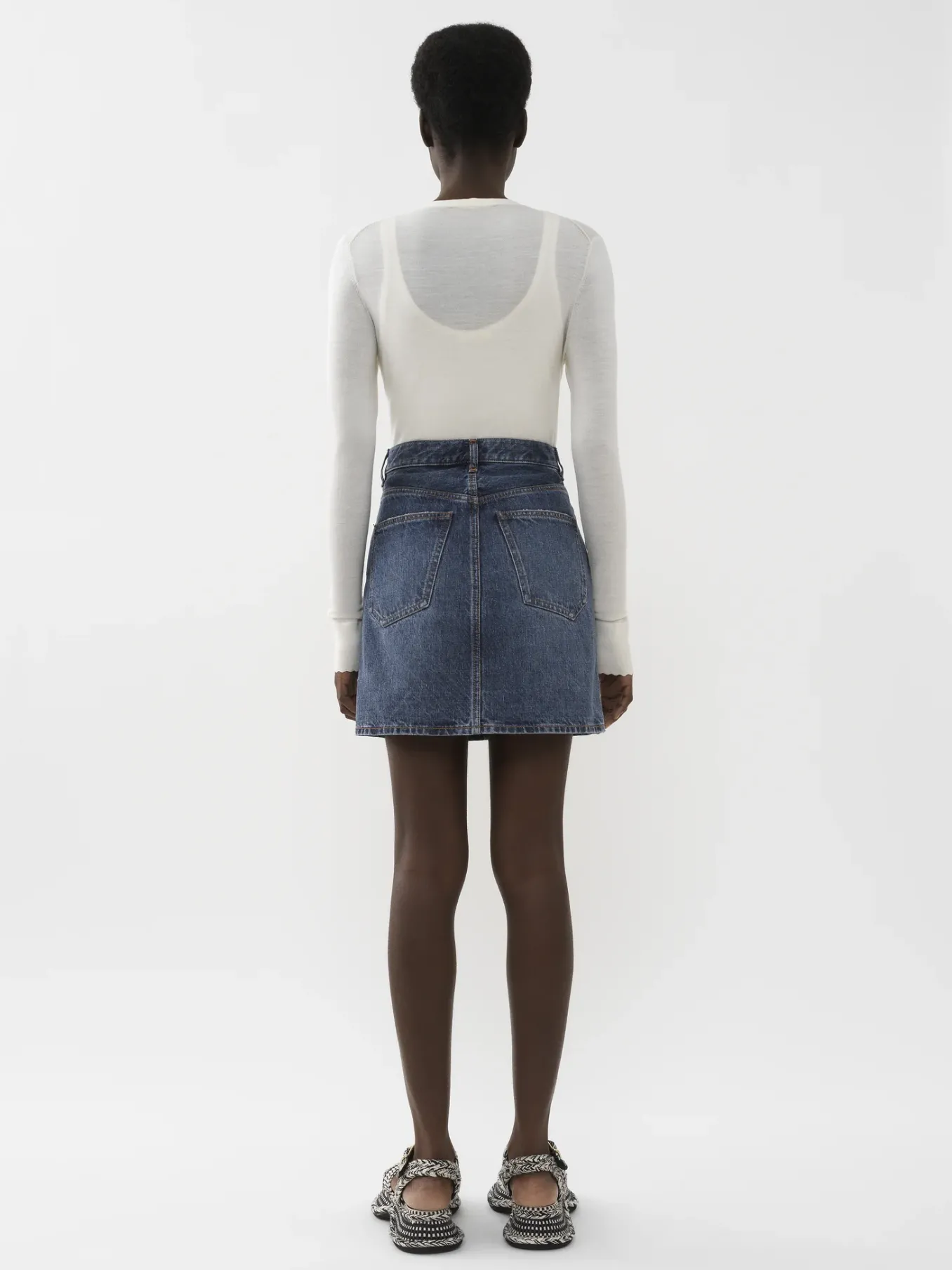 Maille-Chloé Cardigan Col V White Powder