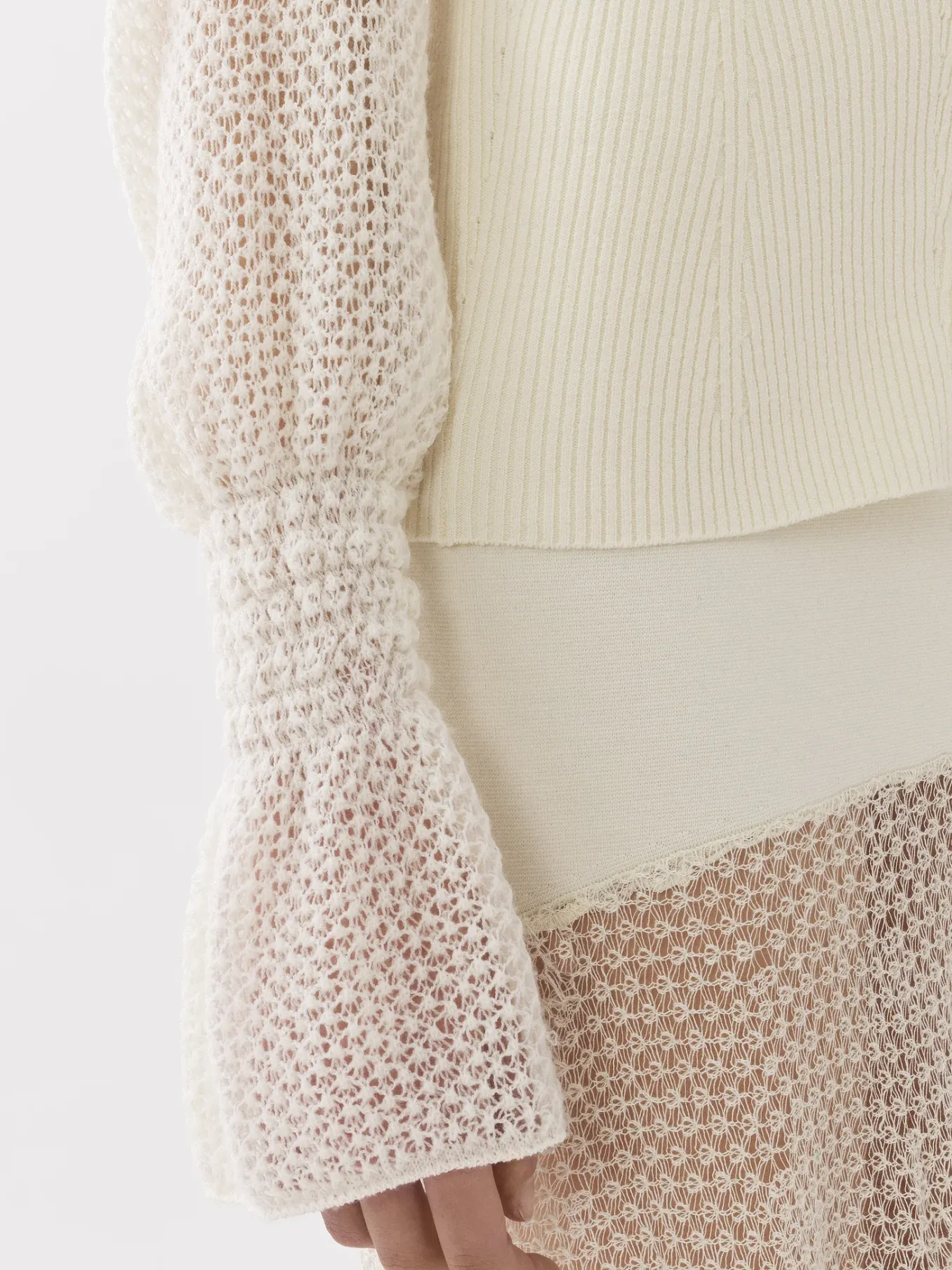 Maille-Chloé Cardigan Col V Ajuste Lovely White