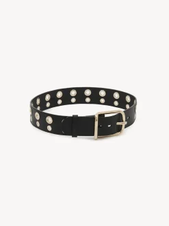 Ceintures-Chloé Ceinture A Oeillets Noir