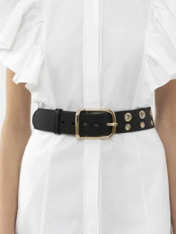 Ceintures-Chloé Ceinture A Oeillets Noir