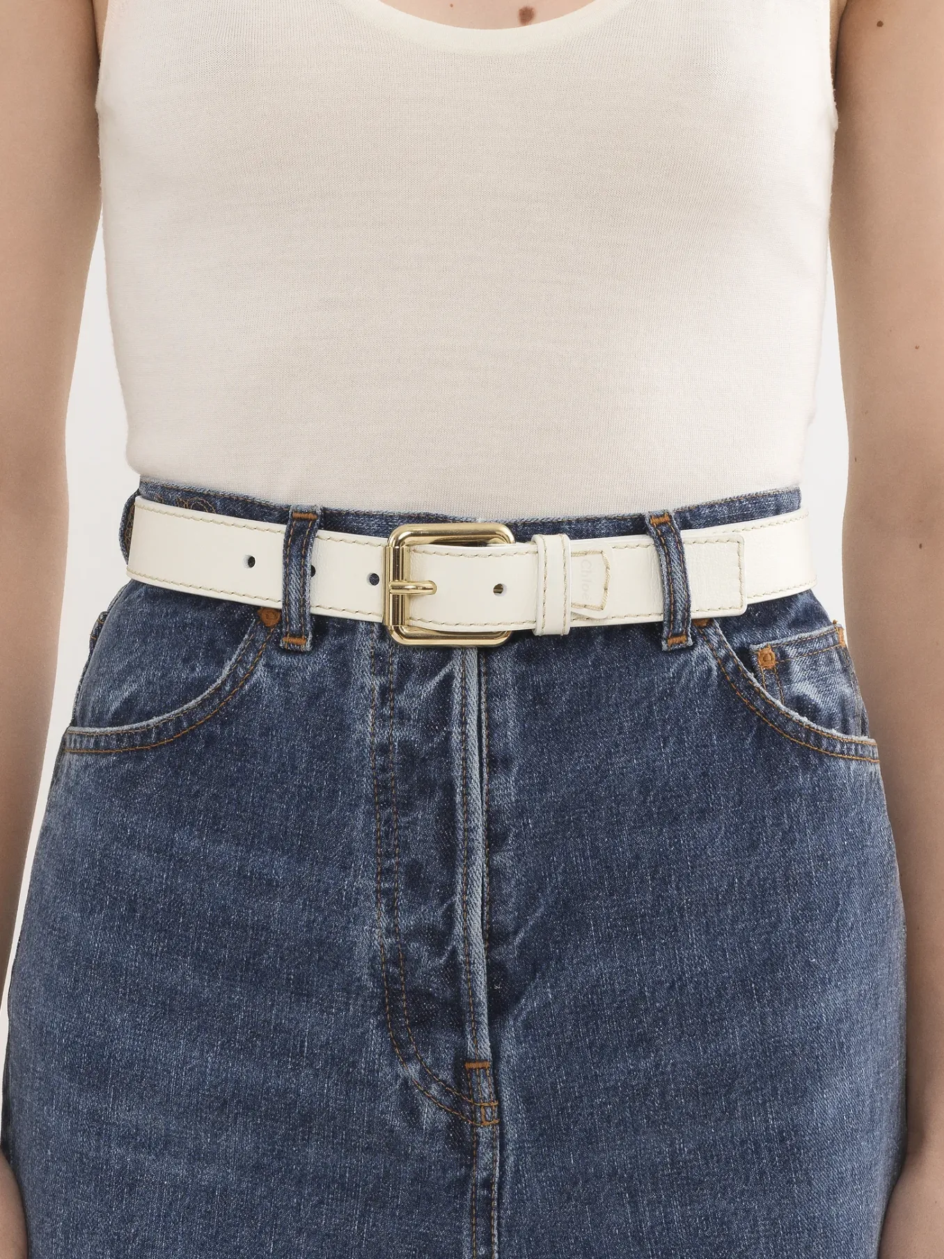 Ceintures-Chloé Ceinture Edith Blanc