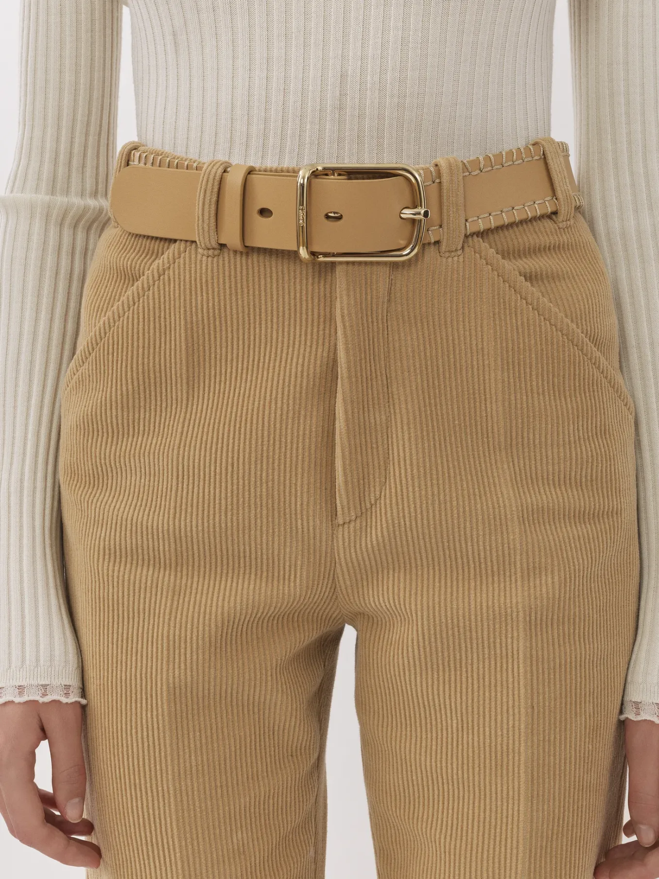 Ceintures-Chloé Ceinture Moyenne Louela Milky Brown