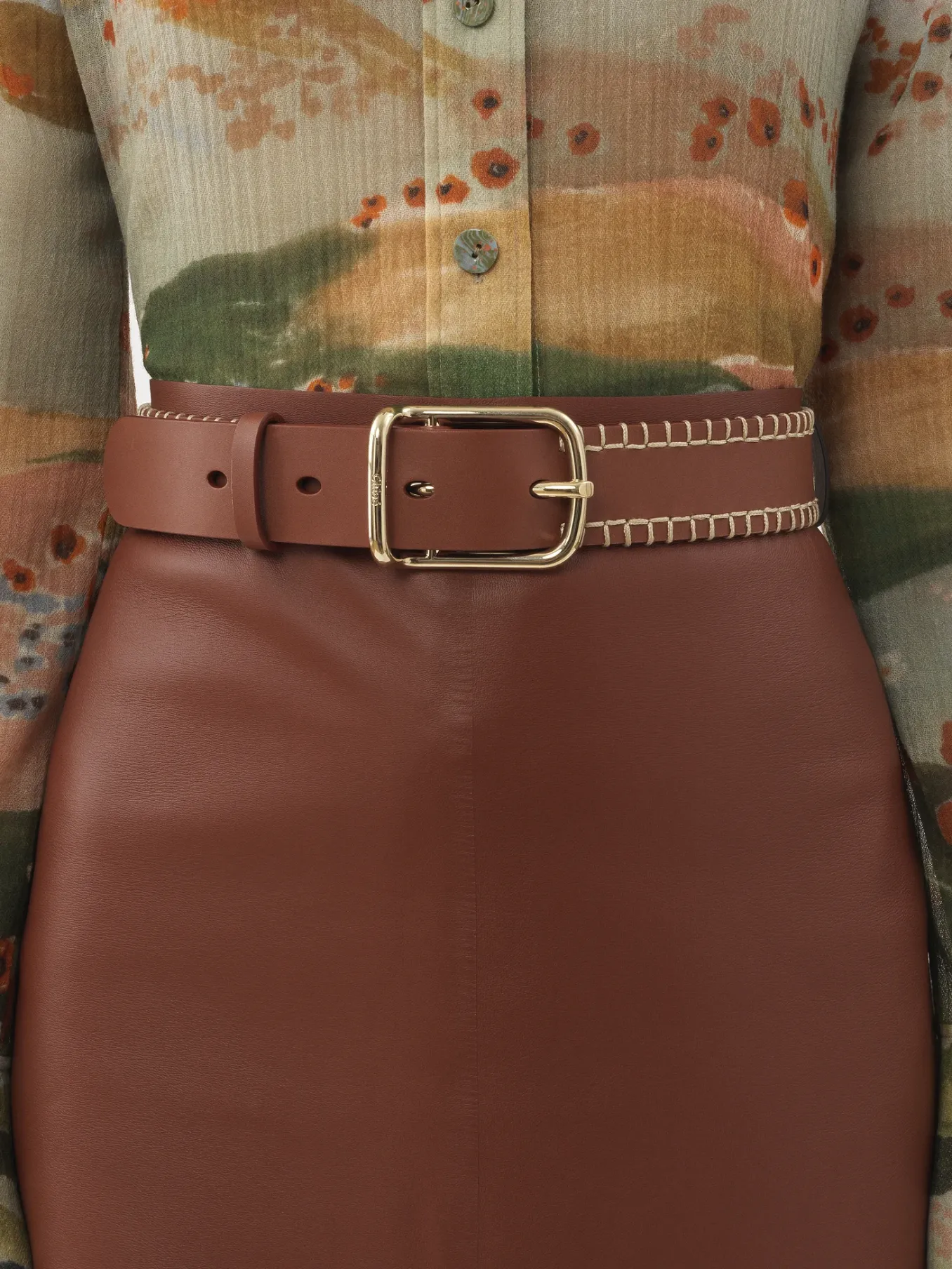 Ceintures-Chloé Ceinture Moyenne Louela Sepia Brown