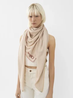 Écharpes Et Accessoires En Soie-Chloé Chale Lovely Beige