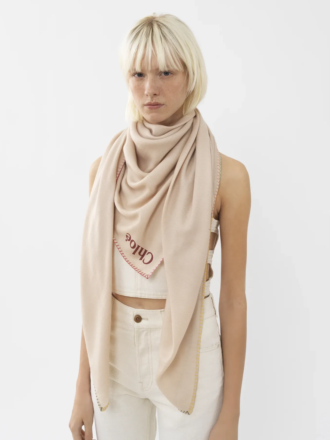 Écharpes Et Accessoires En Soie-Chloé Chale Lovely Beige
