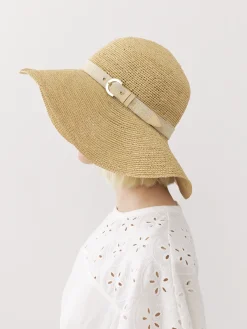 Tenues De Plage-Chloé Chapeau Capeline Woody Borsalino X Chloe Straw Beige