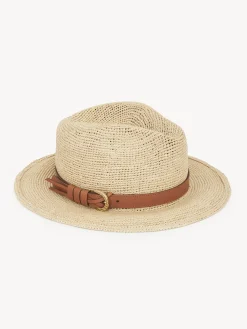 Tenues De Plage-Chloé Chapeau Panama Borsalino X Chloe Straw Beige