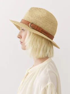 Tenues De Plage-Chloé Chapeau Panama Borsalino X Chloe Straw Beige