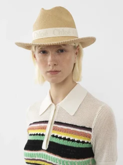 Tenues De Plage-Chloé Chapeau Panama Woody Straw Beige