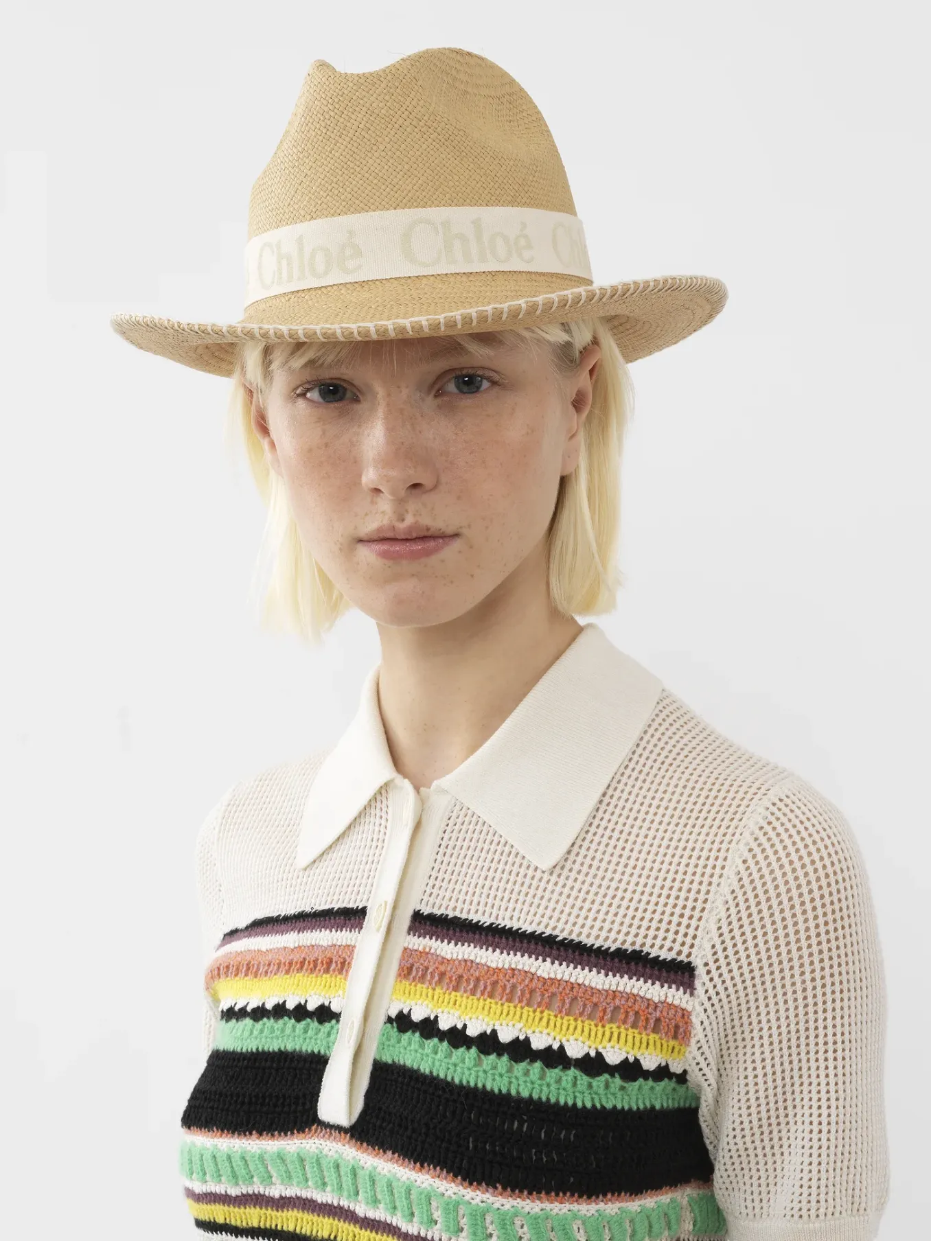 Tenues De Plage-Chloé Chapeau Panama Woody Straw Beige
