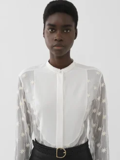 Tops Et Blouses-Chloé Chemise A Plastron Iconic Milk